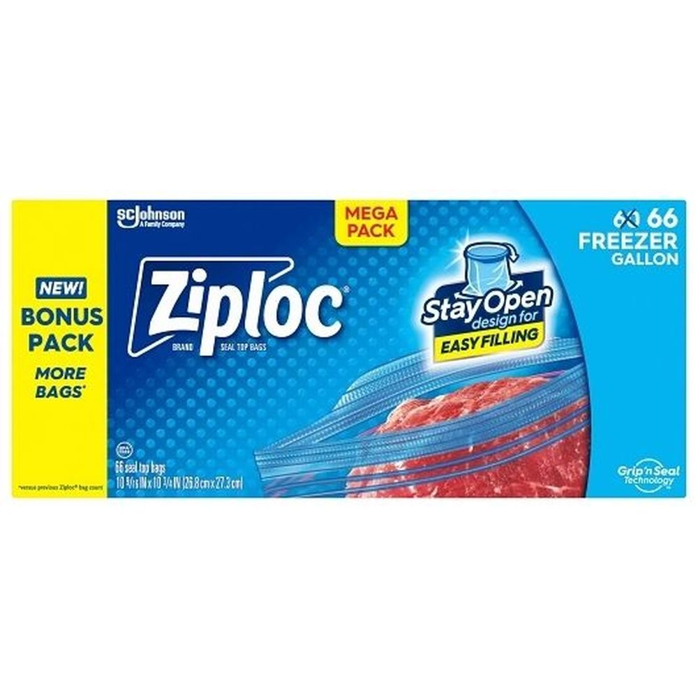 Ziploc Mega Freezer Bag, 66 count -- 9 per case