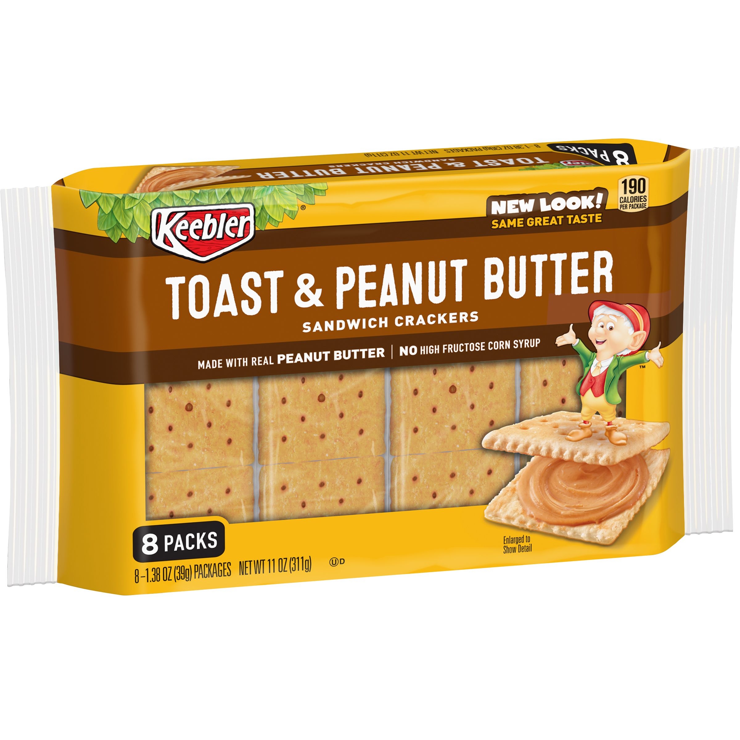 Keebler Toast and Peanut Butter Sandwich Cracker, 8 Ounce -- 12 per case.