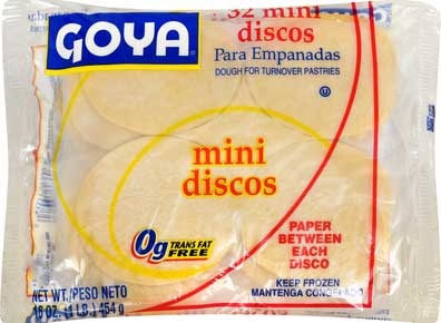 Goya Mini White Disco Empanadas, 16 Ounce -- 24 per case.