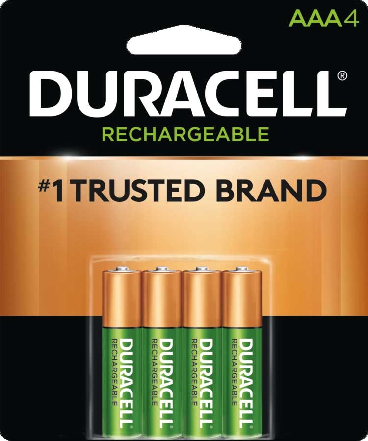 Duracell AAA4 Nickel Metal Hyrdride LSD Rechargeable Major Cell - 4 count per pack -- 24 packs per case