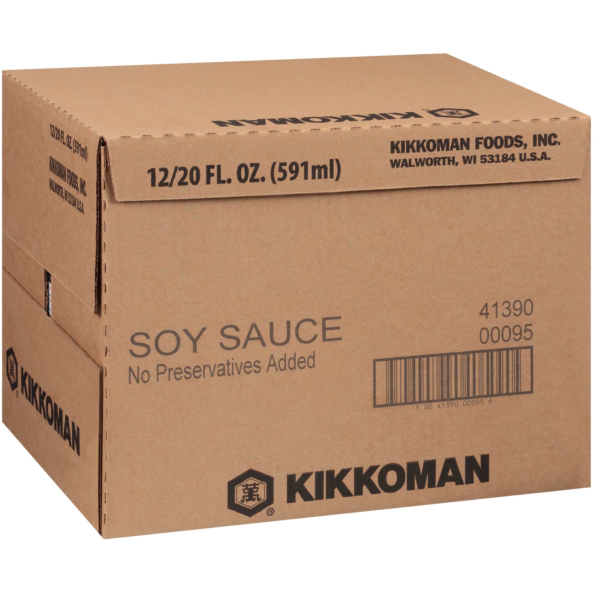 Kikkoman Soy Sauce, 20 Fluid Ounce -- 12 per case.