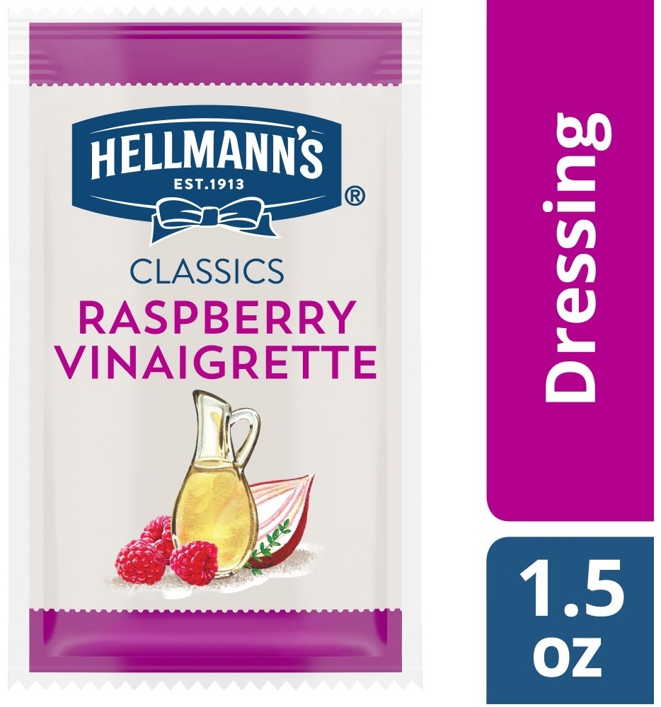 Hellmann's Classics Raspberry Vinaigrette Salad Dressing Portion Control Sachets, 1.5 ounce -- 102 per case