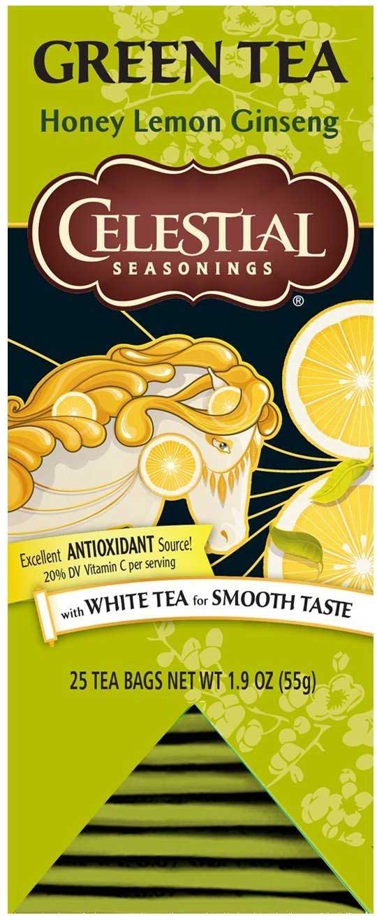Celestial Seasonings Honey Lemon Ginseng Green Tea - 25 tea bags per pack -- 6 packs per case