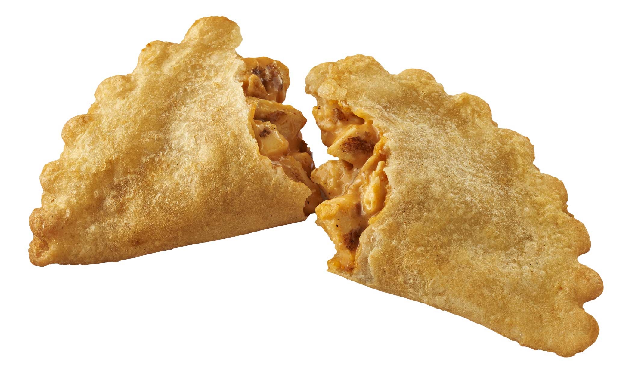 El Monterey No Sleeve Chicken and Cheese Empanada, 3 Ounce -- 24 per case.