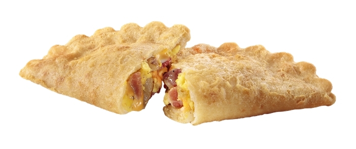 El Monterey No Sleeves Cheese Egg Potato and Bacon Empanada, 3 Ounce -- 24 per case.