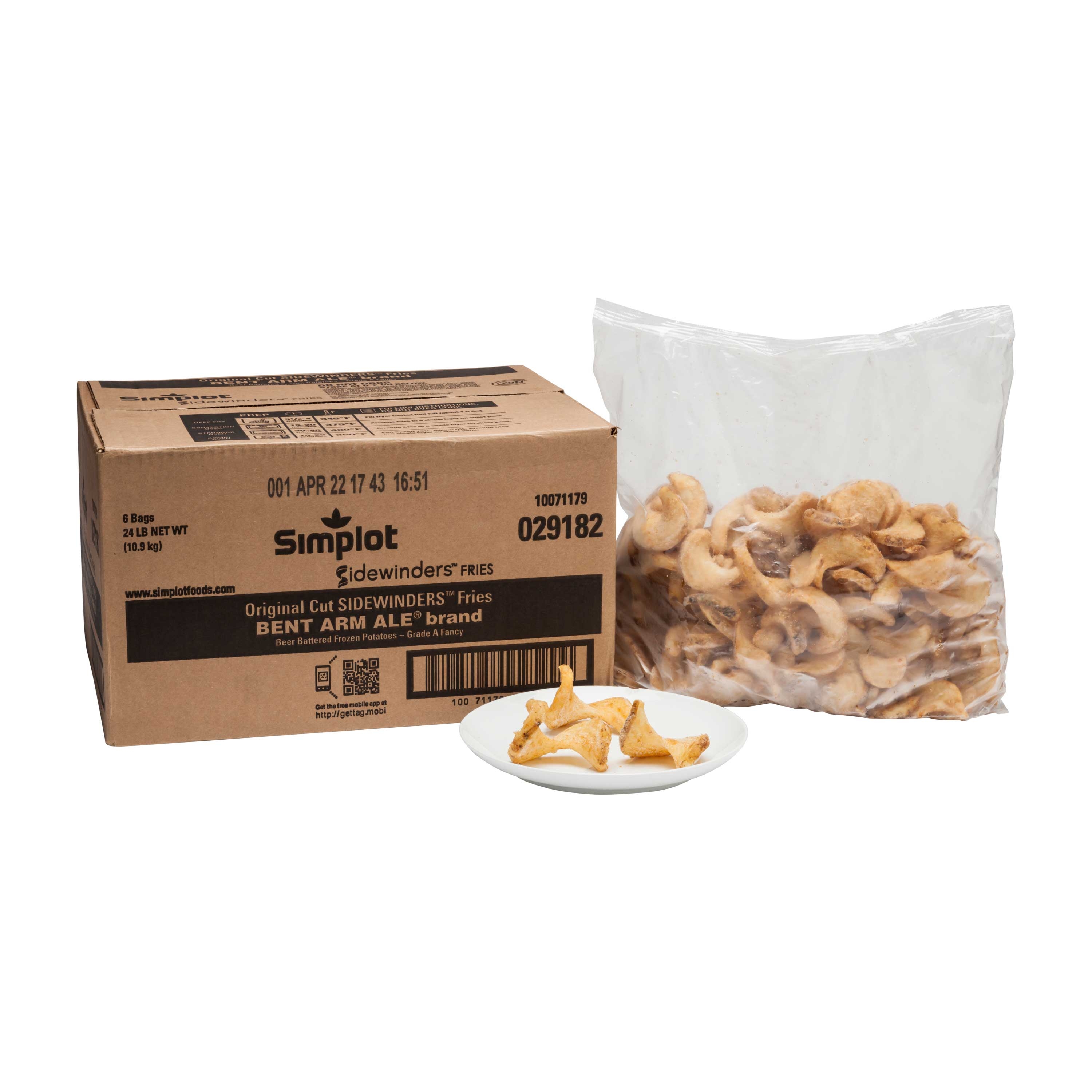 Simplot Bent Arm Ale Beer Battered Sidewinders, 4 Pound -- 6 per case.