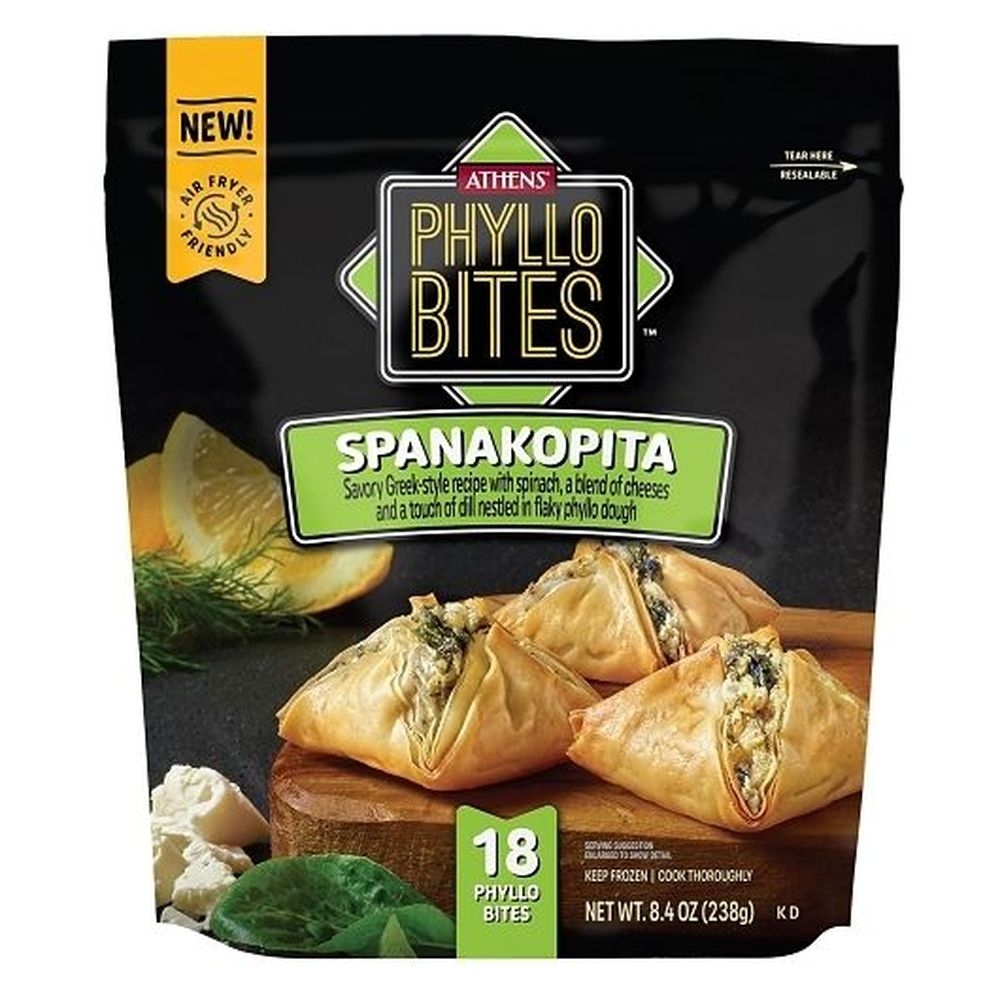 Athens Resealable Phyllo Bites Spanakopita, 8.4 Ounce - 8 per case