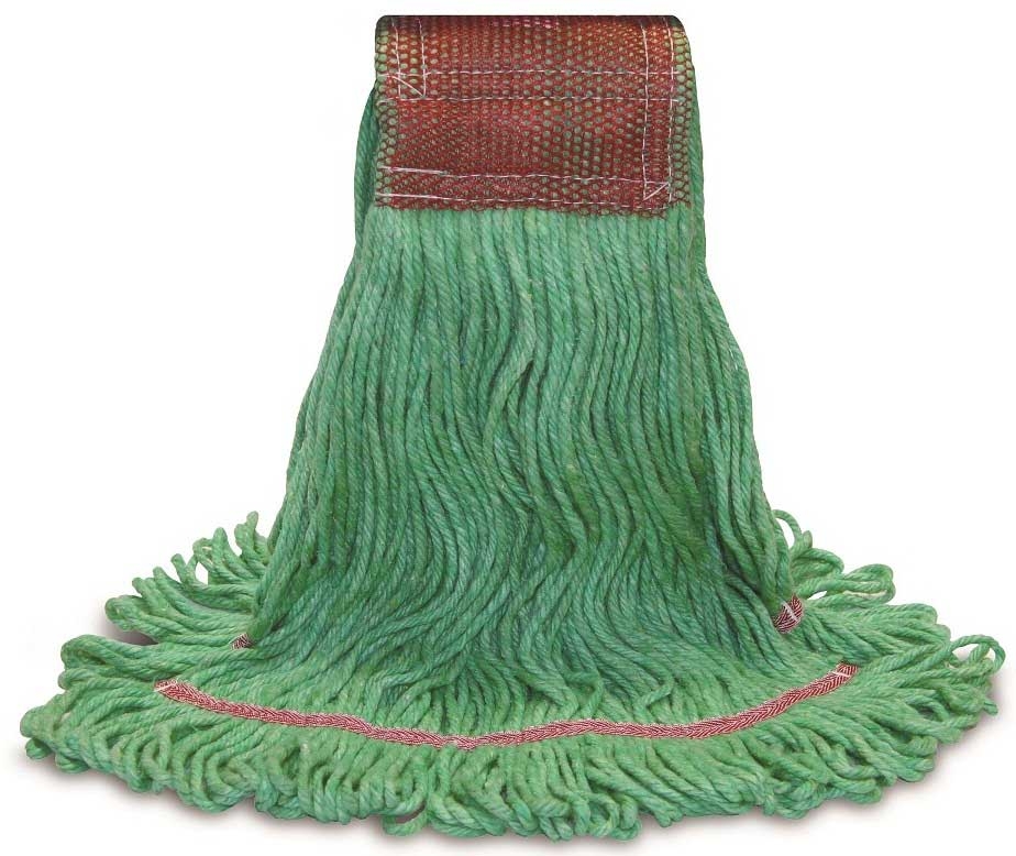 O-Cedar Commercial Green Medium Shrinkless Mop -- 12 per case.