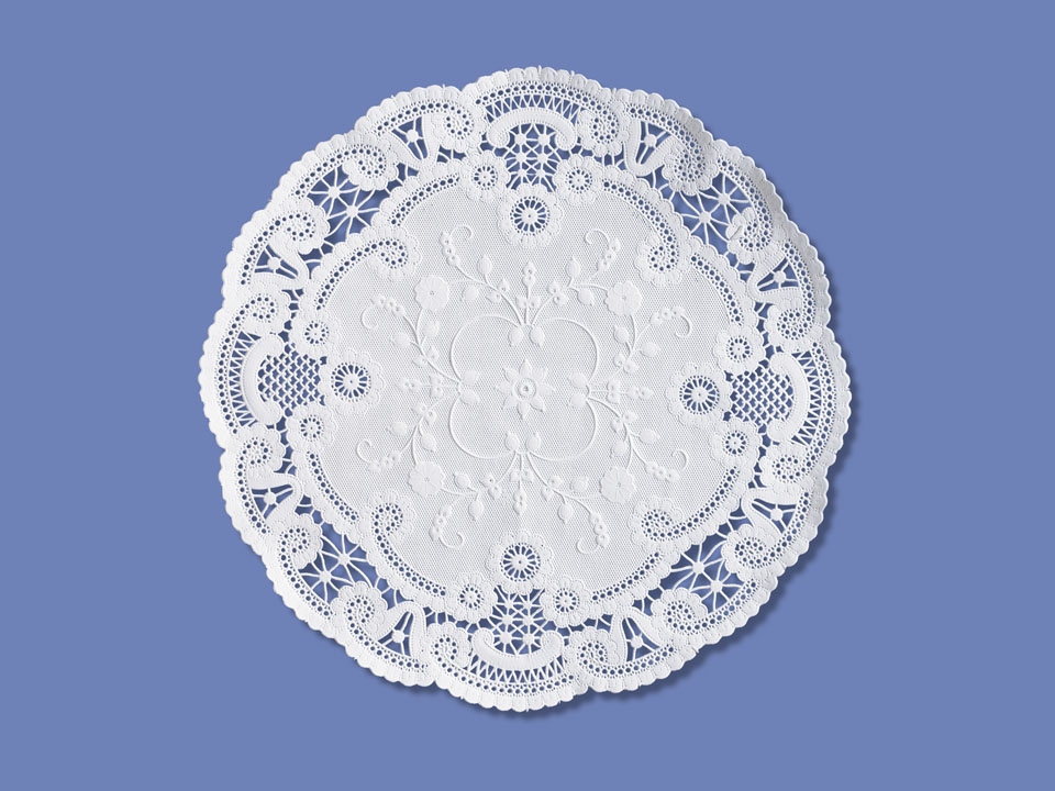 Hoffmaster French Lace Design Doily, 8 inch -- 5000 per case.