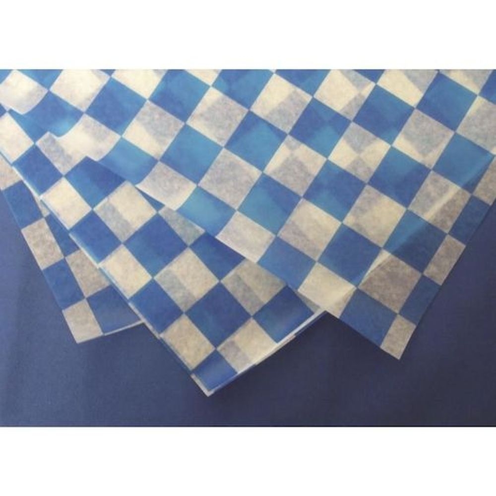 Durable Packaging Blue Check Wax Sheet, 1000 count - 5 per case