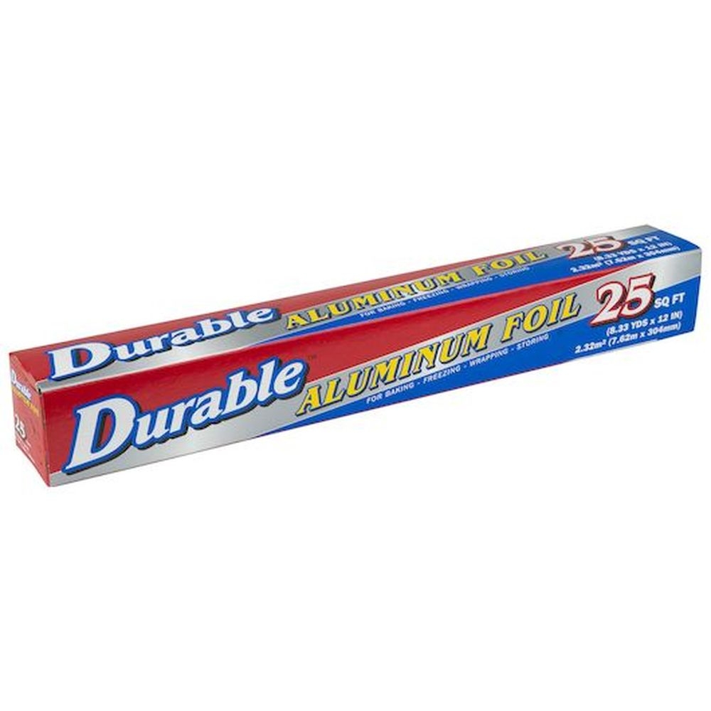 Durable Packaging 12 inch x 25 feet Aluminum Foil Roll, 35 count