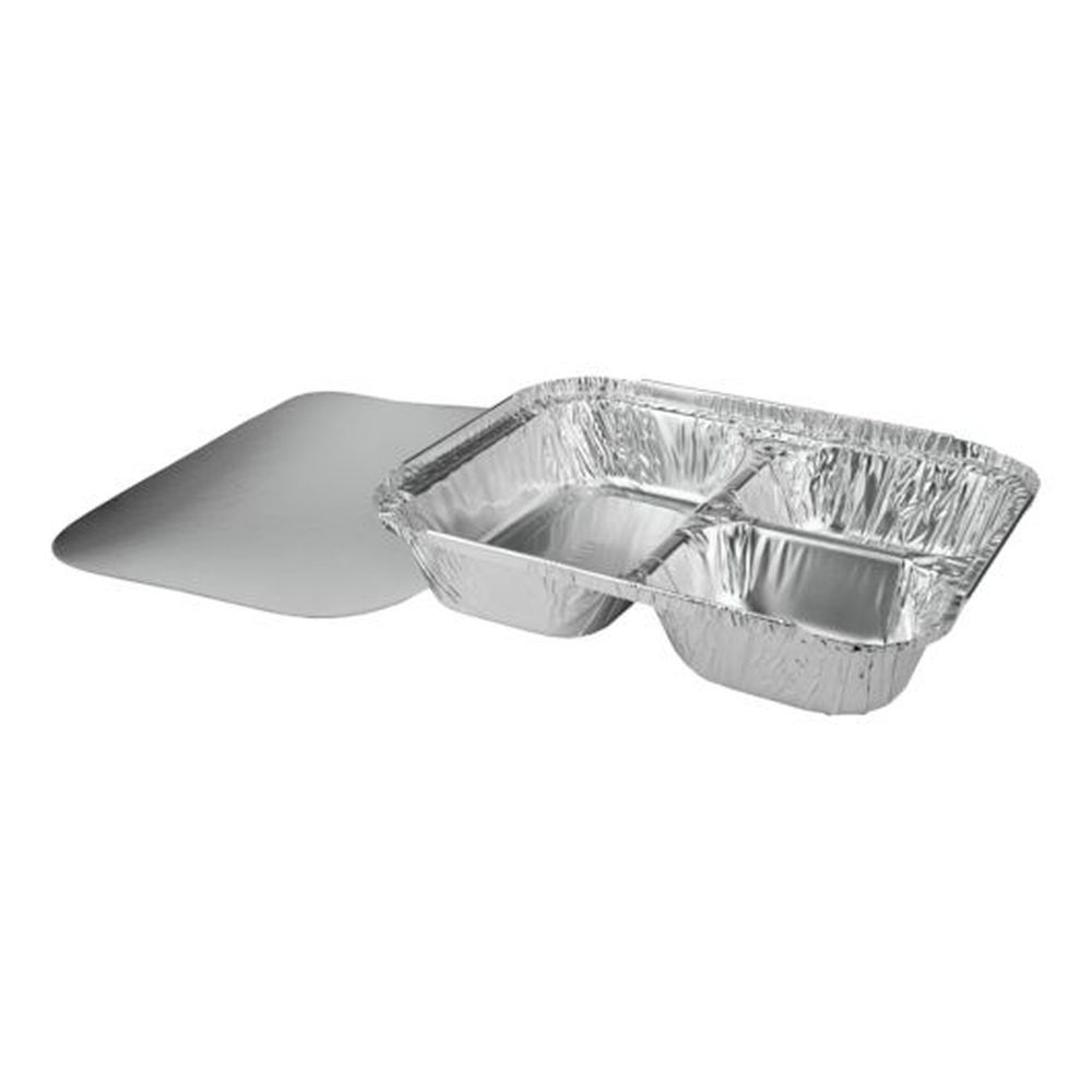 Durable Packaging 3 Compartment Tray with Lid, 250 count