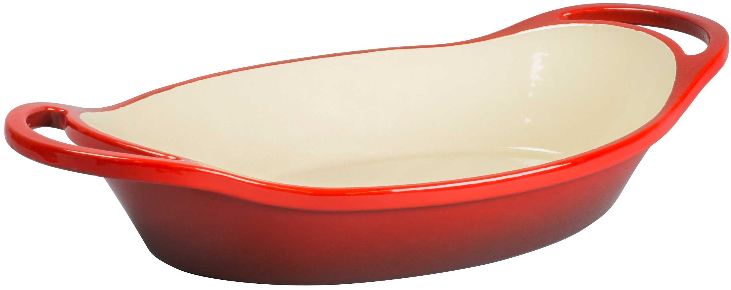Lodge Red Enameled Oval Casserole Dish, 2 Quart