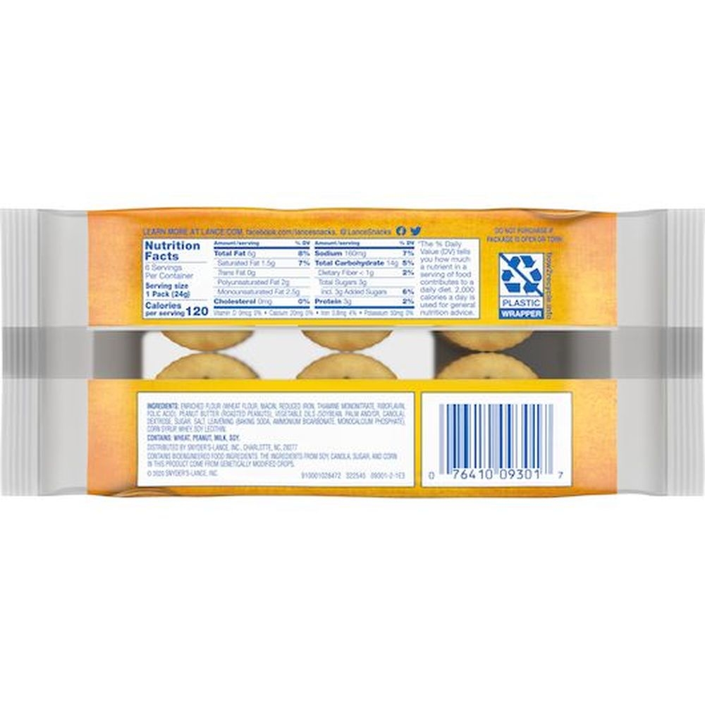 Lance Toasty Sandwich Cracker, 5.1 Ounce -- 12 per case