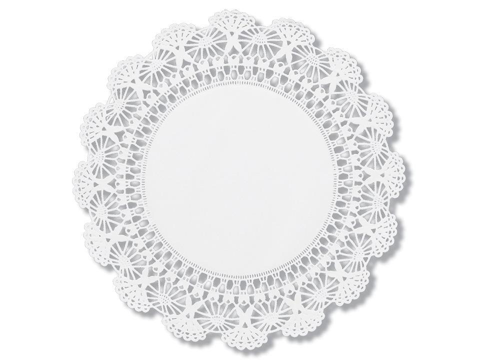 Hoffmaster 25-06300 White Cambridge Lace Doily, 6 inch -- 1000 per case.