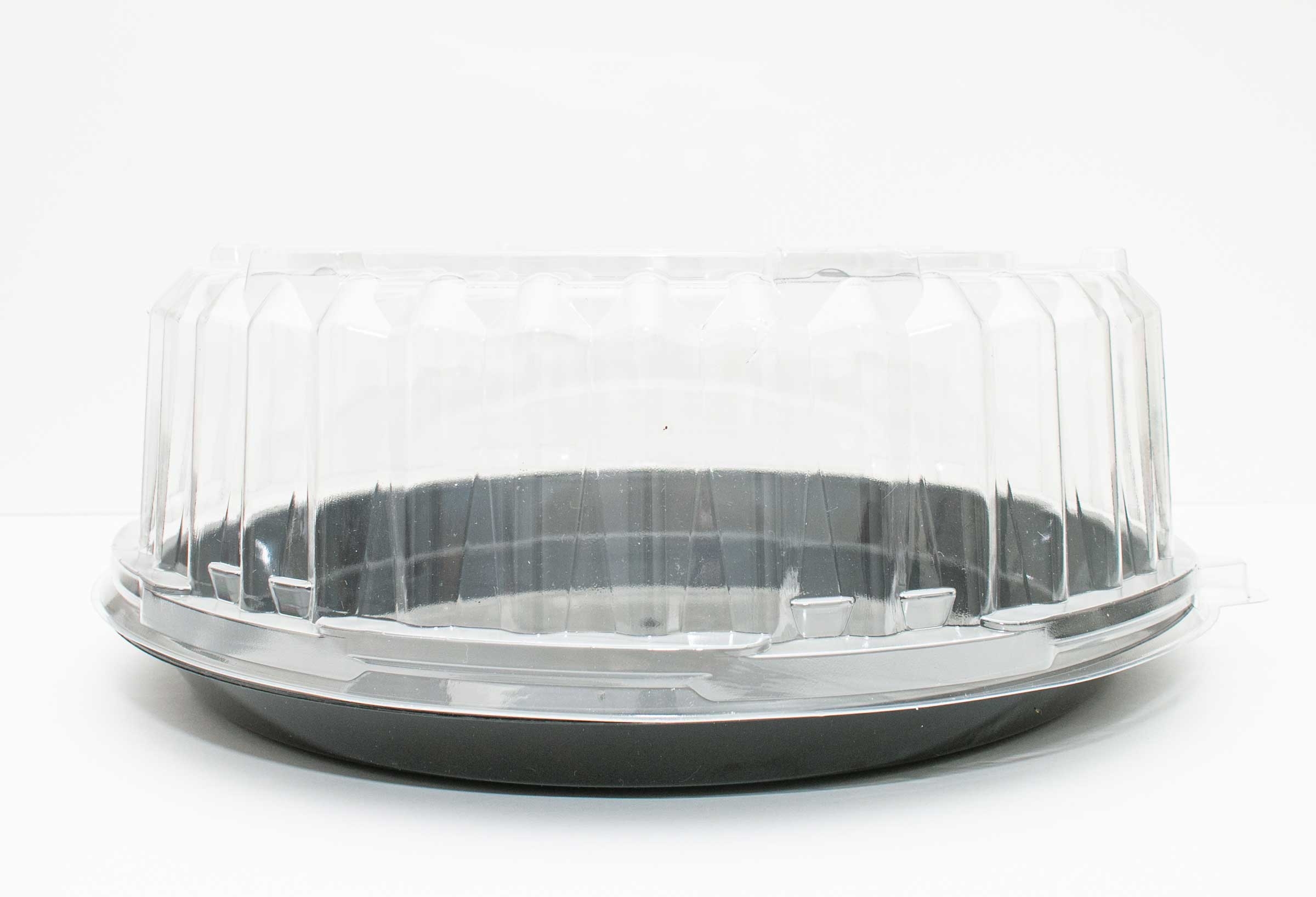 Fineline Settings Black Round Cater Tray With Deep Dome Combo, 12 Inch -- 25 per case