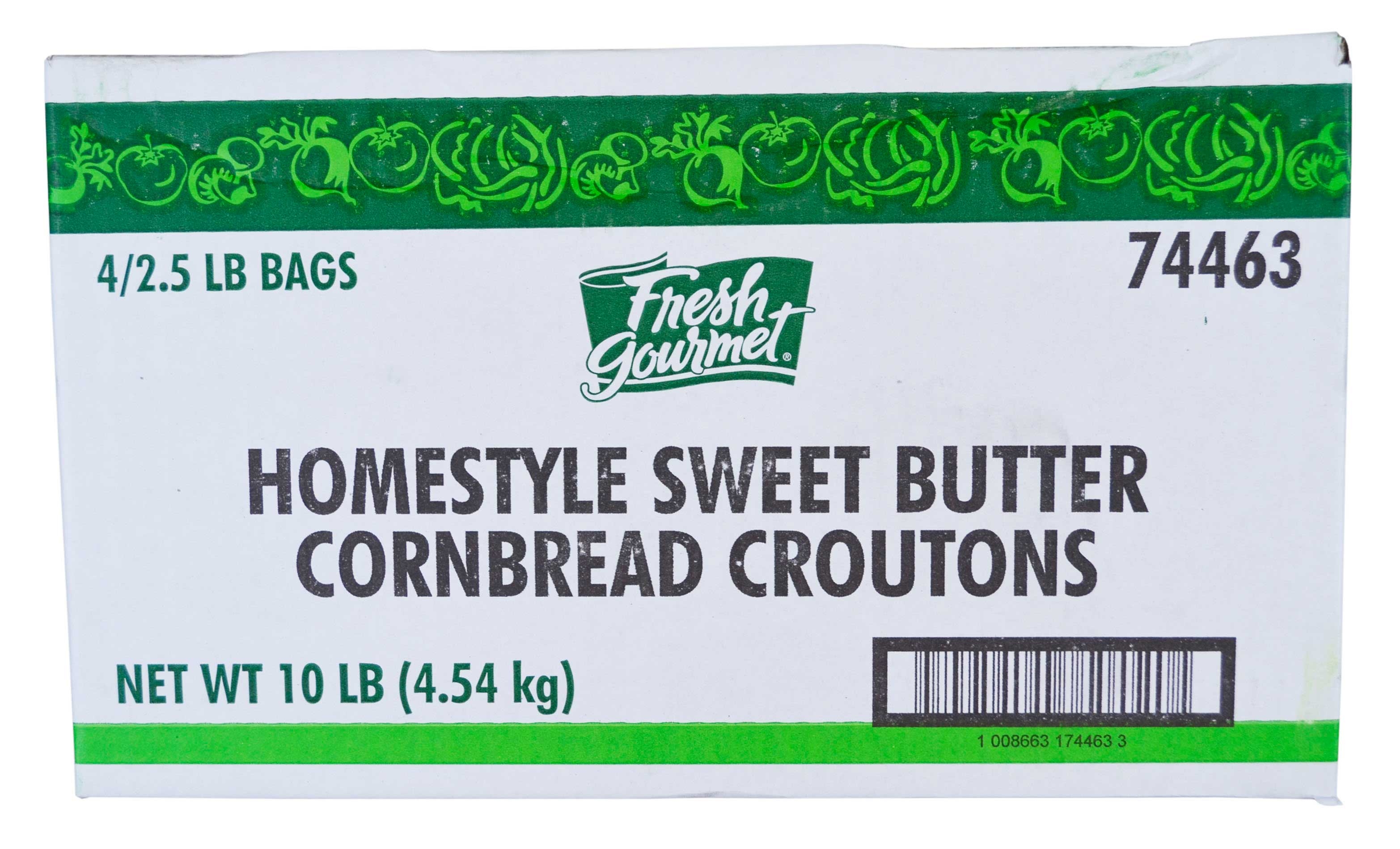 Fresh Gourmet Sweet Butter Cornbread Croutons, 2.5 Pound -- 4 per case.