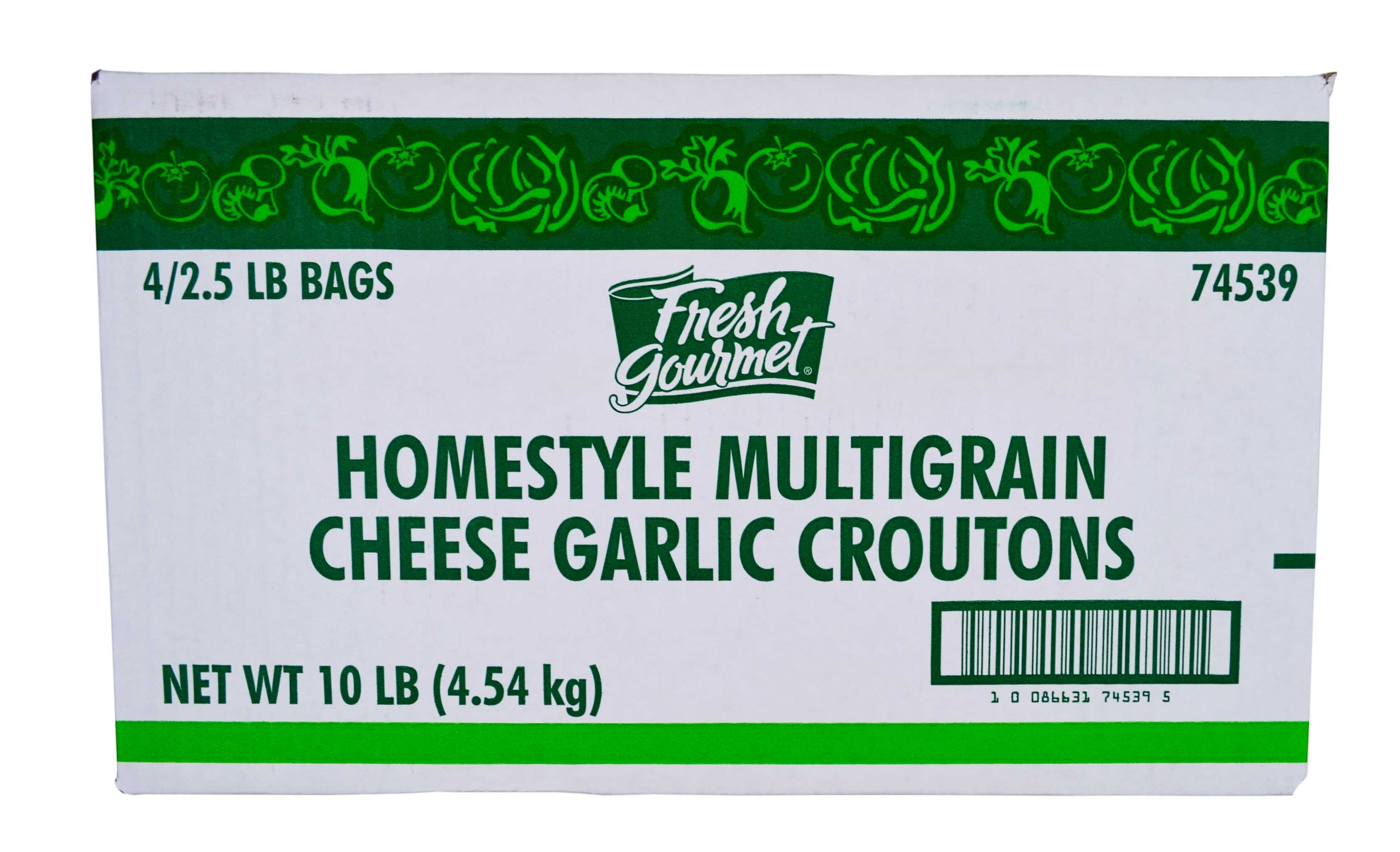 Fresh Gourmet Homestyle Multigrain Cheese and Garlic Crouton, 2.5 Pound -- 4 per case.