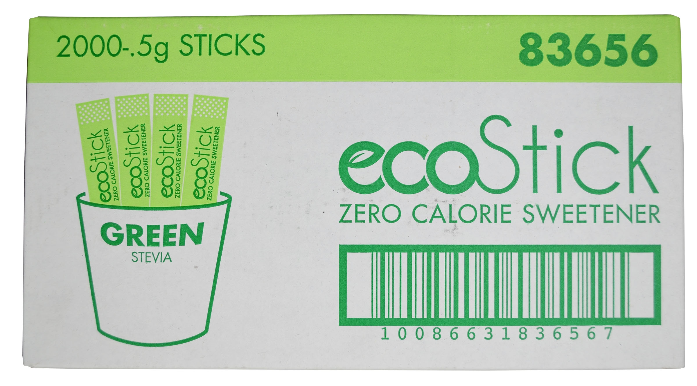 Ecostick Sugar Substitute Stevia Sticks, 0.5 Gram -- 2000 per case.