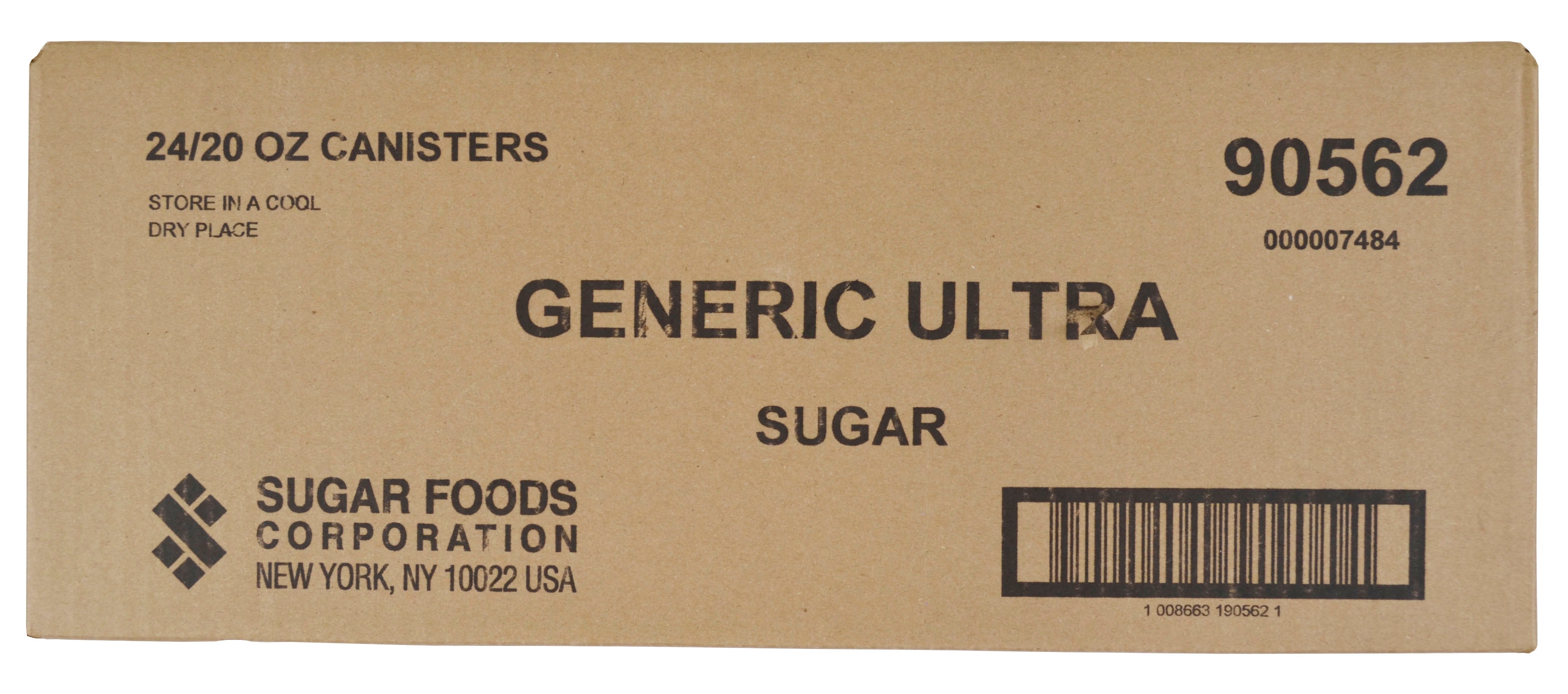Sugar Foods P.L. Canisters Sugar, 20 Ounce -- 24 Case