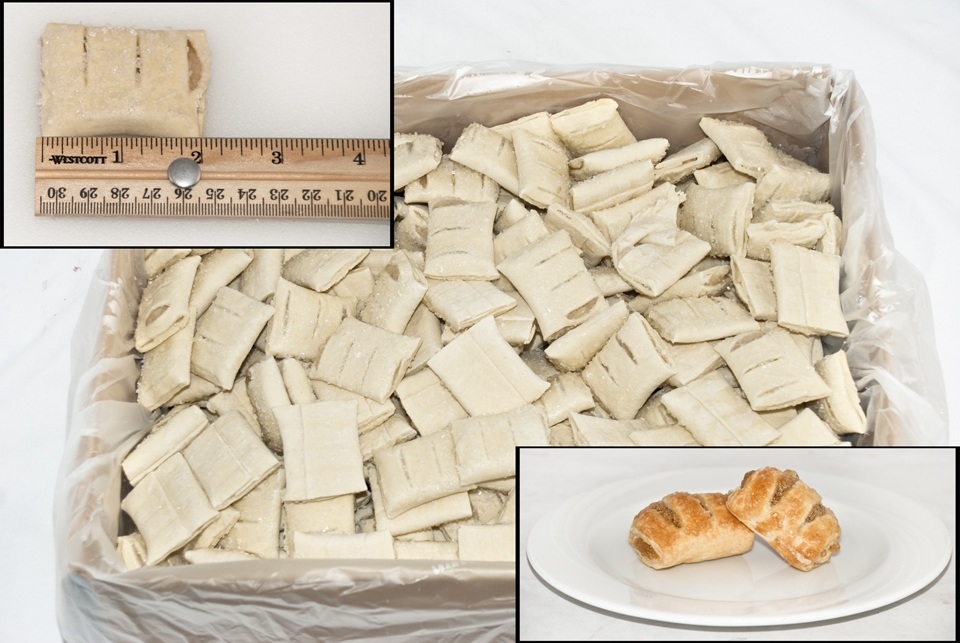 General Mills Pillsbury Apple-Sugared Puff Pastry Dough - Strudel Bites, 0.8 Ounce -- 320 per case.