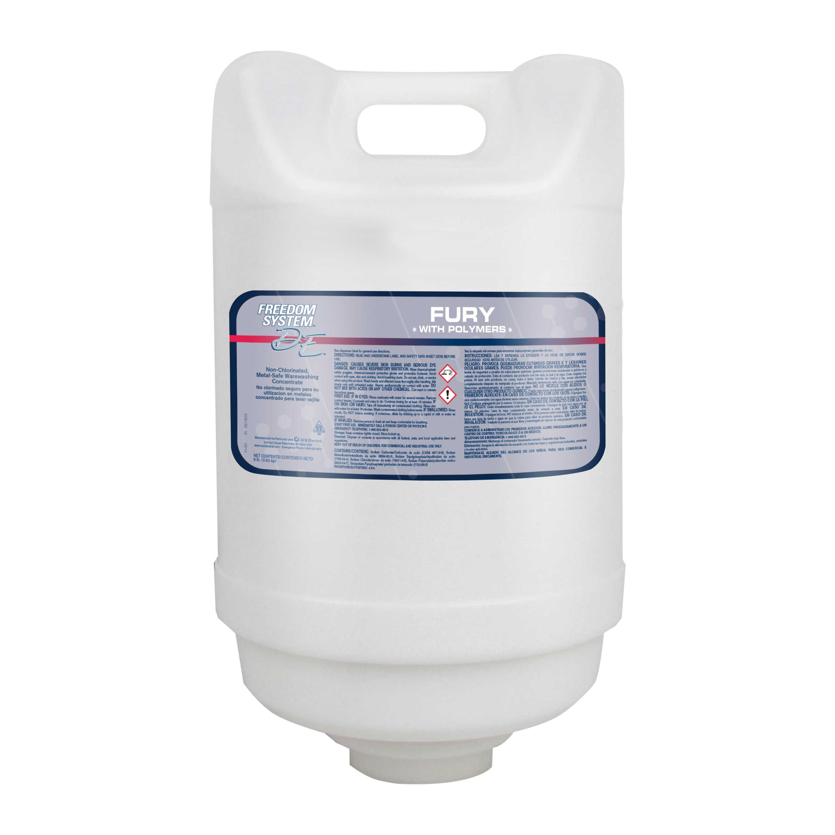 US Chemical Fury Freedom System Warewashing Detergent, 8 Pound -- 4 per case.
