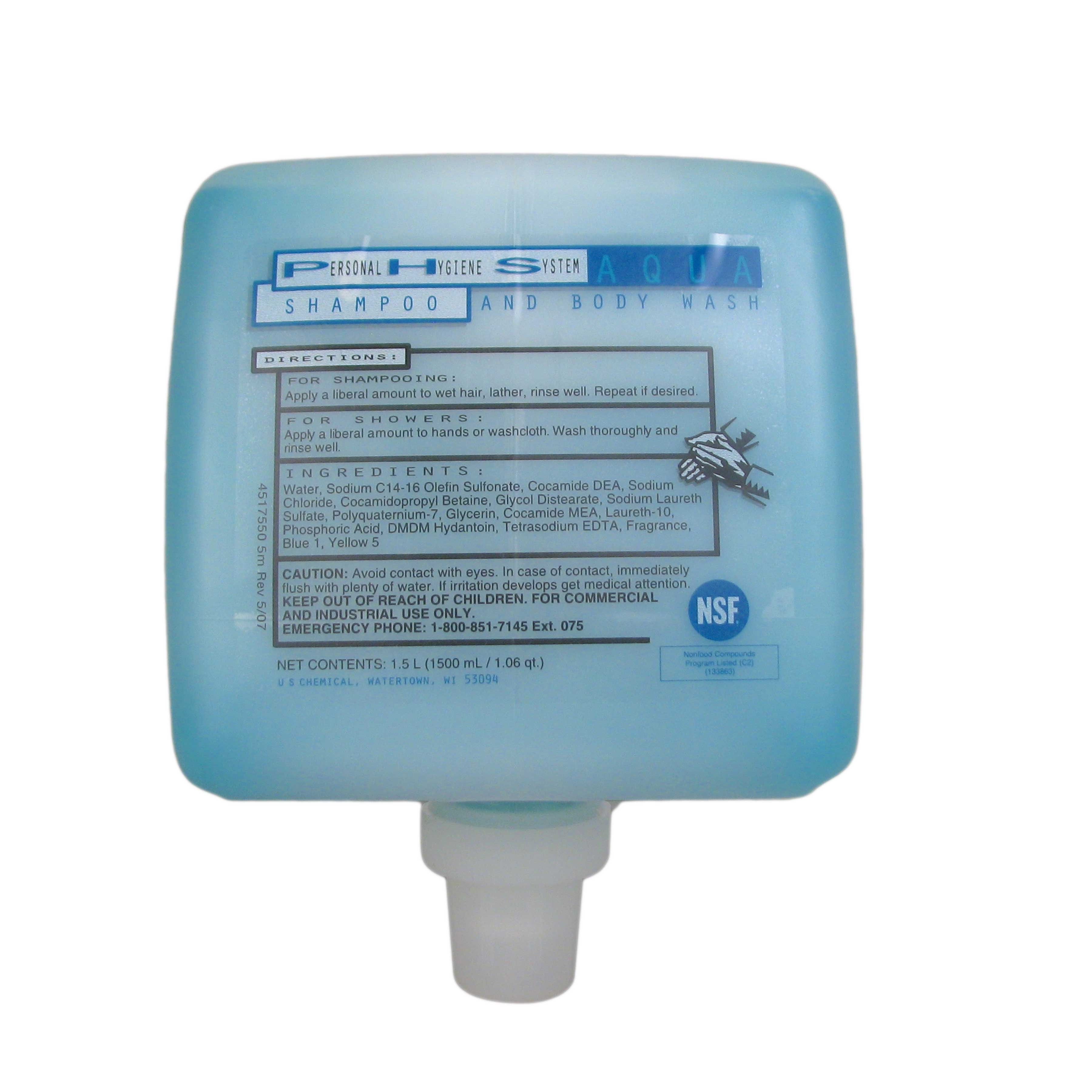 US Chemical Aqua Shampoo and Body Wash 064691, 1500 Milliliter -- 4 per case.