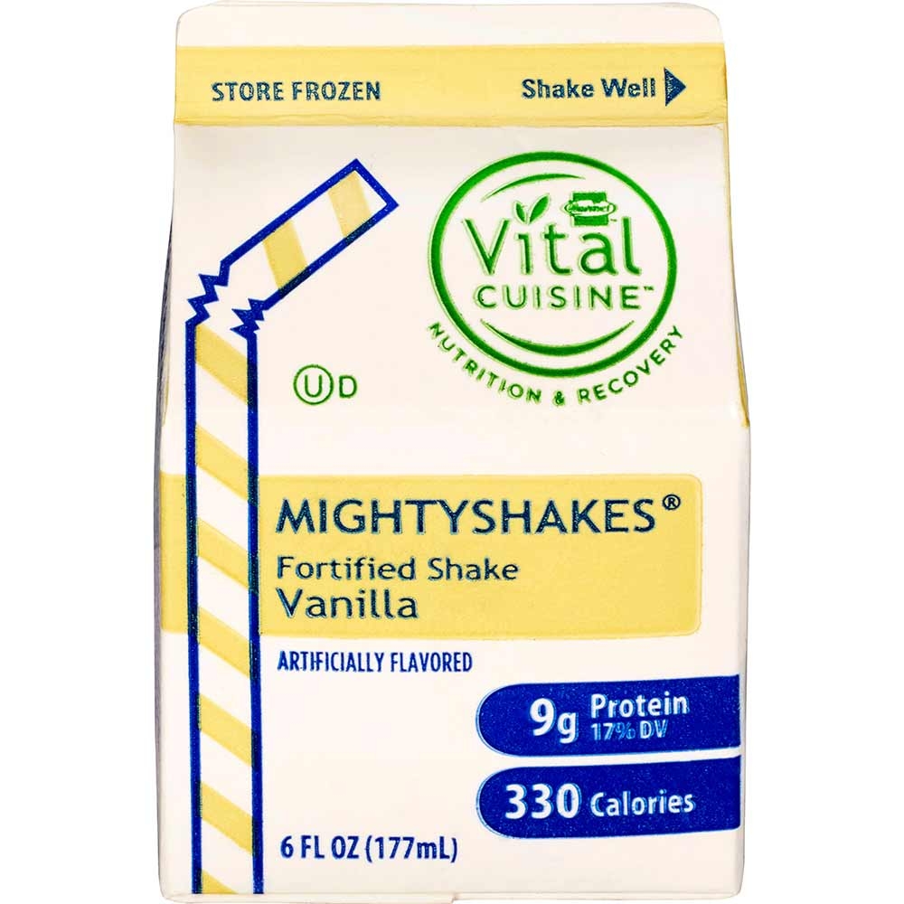 MightyShakes Vanilla Shake Beverage, 6 Ounce -- 50 per case.