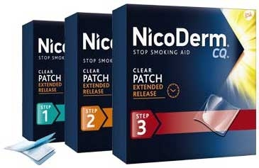 NicoDerm CQ 3 Step Patch Stop Smoking Aid - 14 count per pack -- 12 packs per case