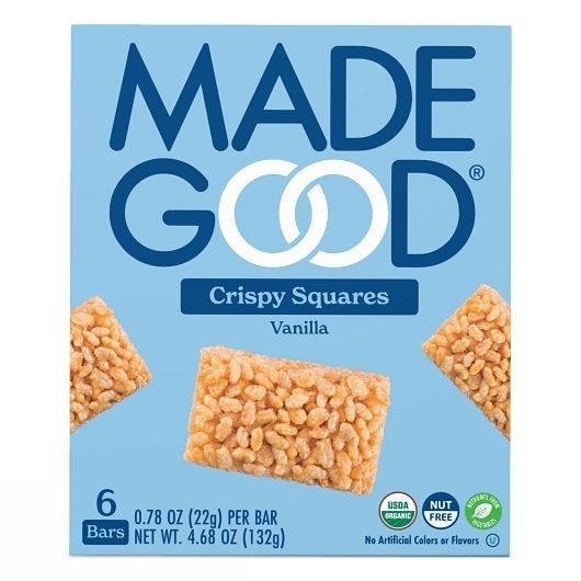Madegood Vanilla Crispy Squares, 6 count -- 6 per case