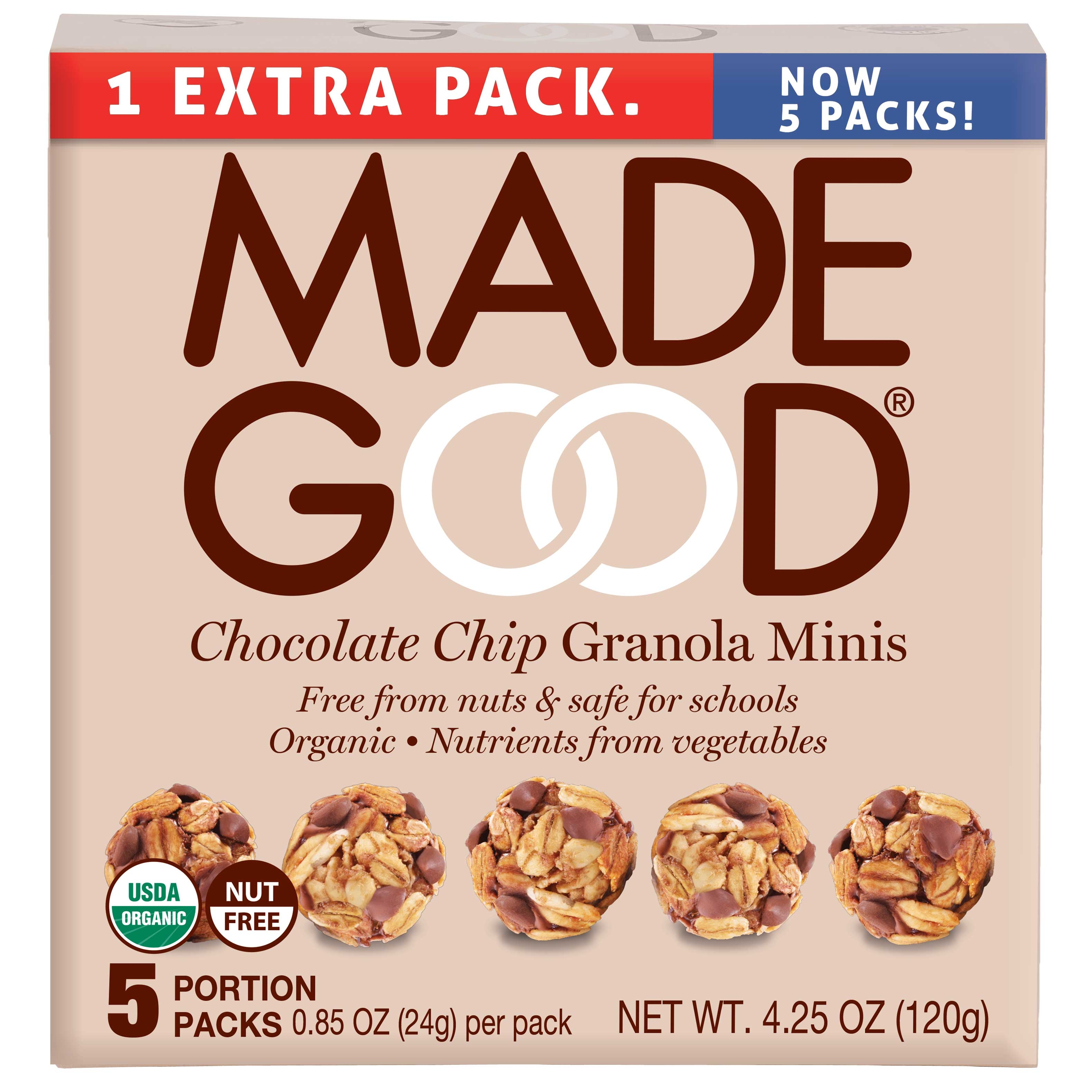 MadeGood Chocolate Chip Granola Minis, 4.25 Ounce -- 6 per case