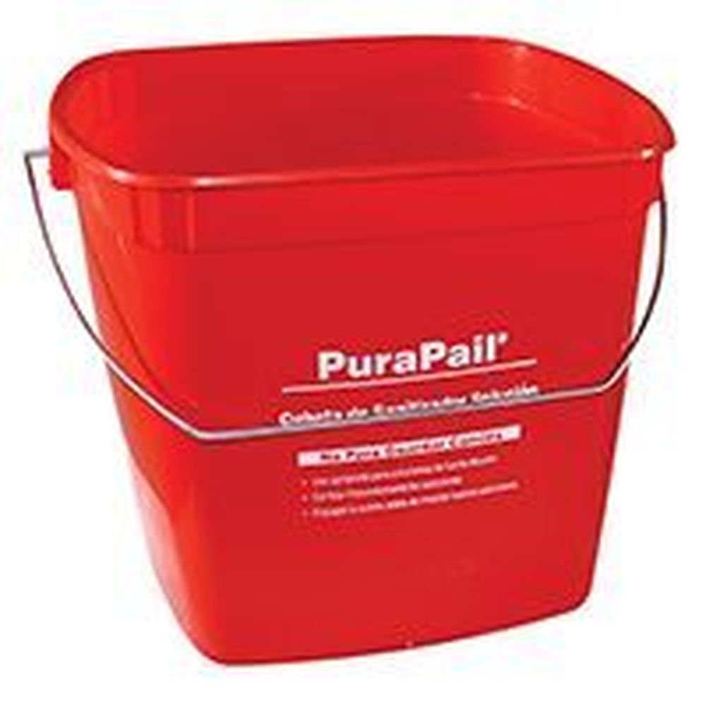 Impact PuraPail Red Sanitizing Bucket, 6 Quart Capacity