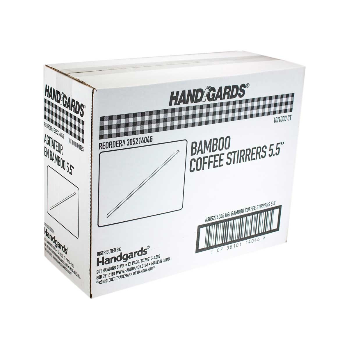 Handgards Bamboo Coffee Stirrer, 5.5 inch -- 10000 per case.