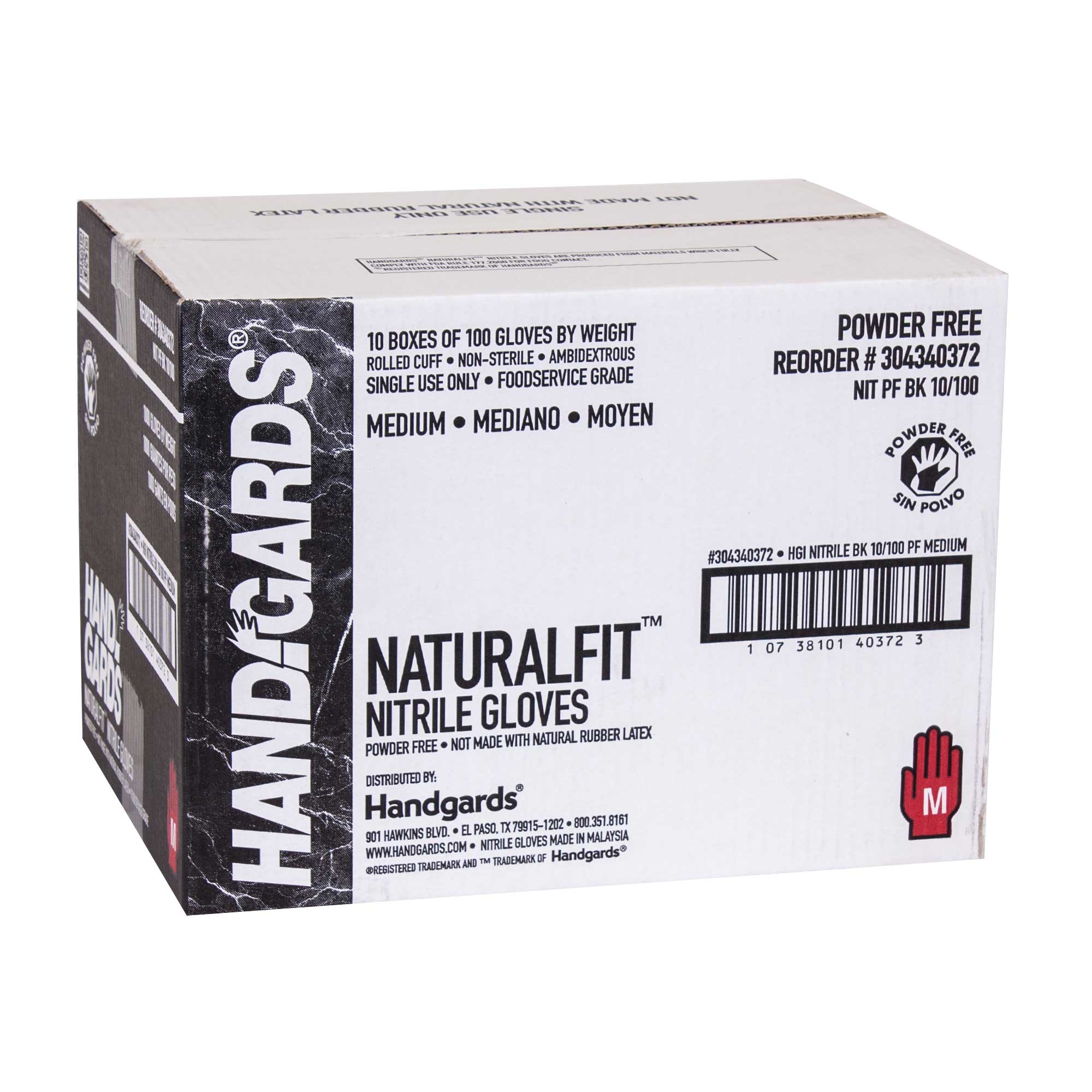 Handgards Black Powder Free Medium Disposable Nitrile Gloves -- 1000 per case.
