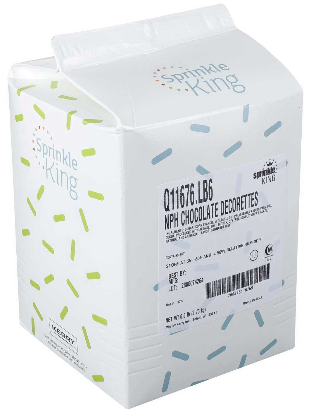 Sprinkle King Chocolate Decorettes, 6 Pound -- 4 per case