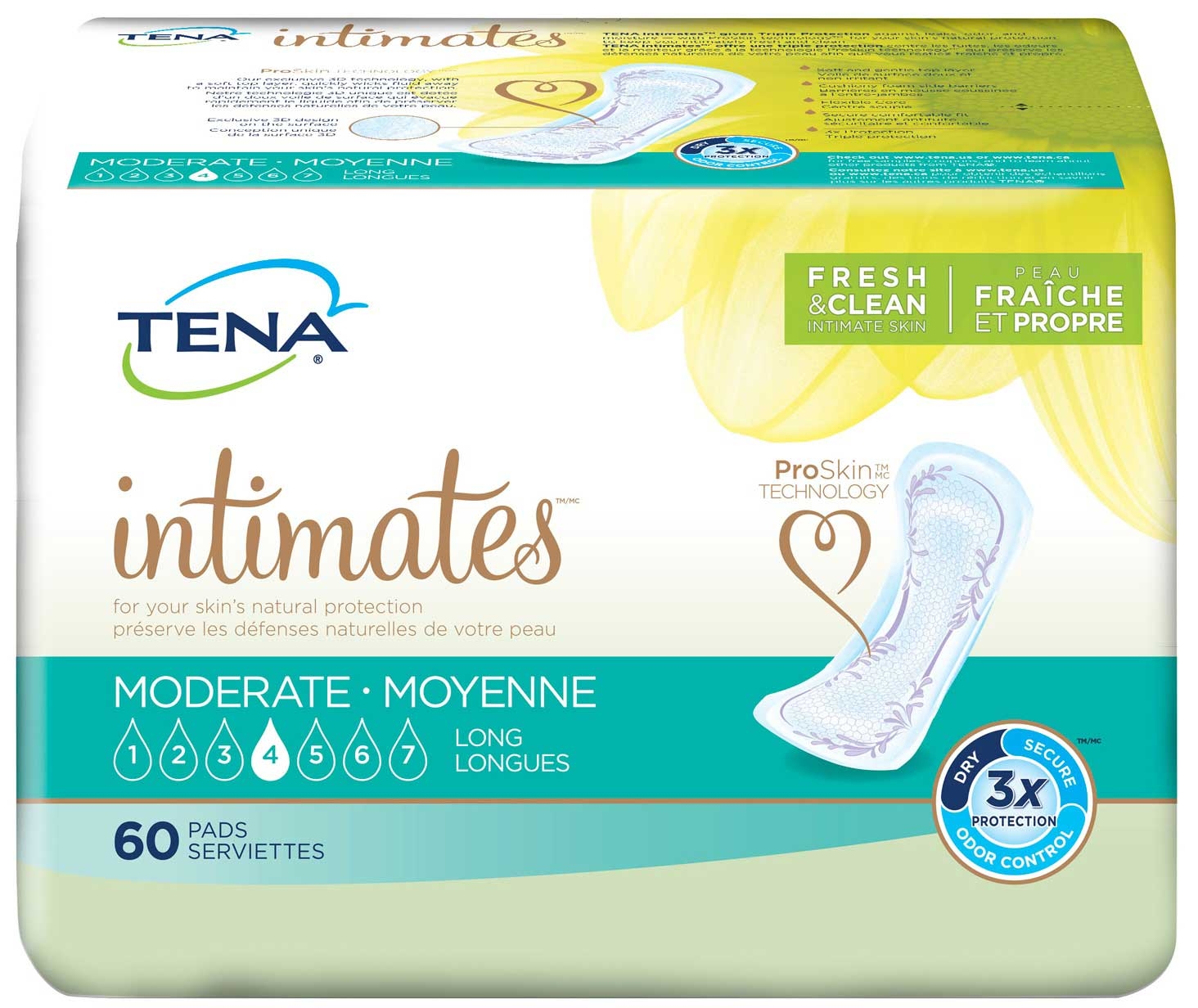 Tena Intimates Moderate Long Pads - 60 count per pack -- 3 packs per case