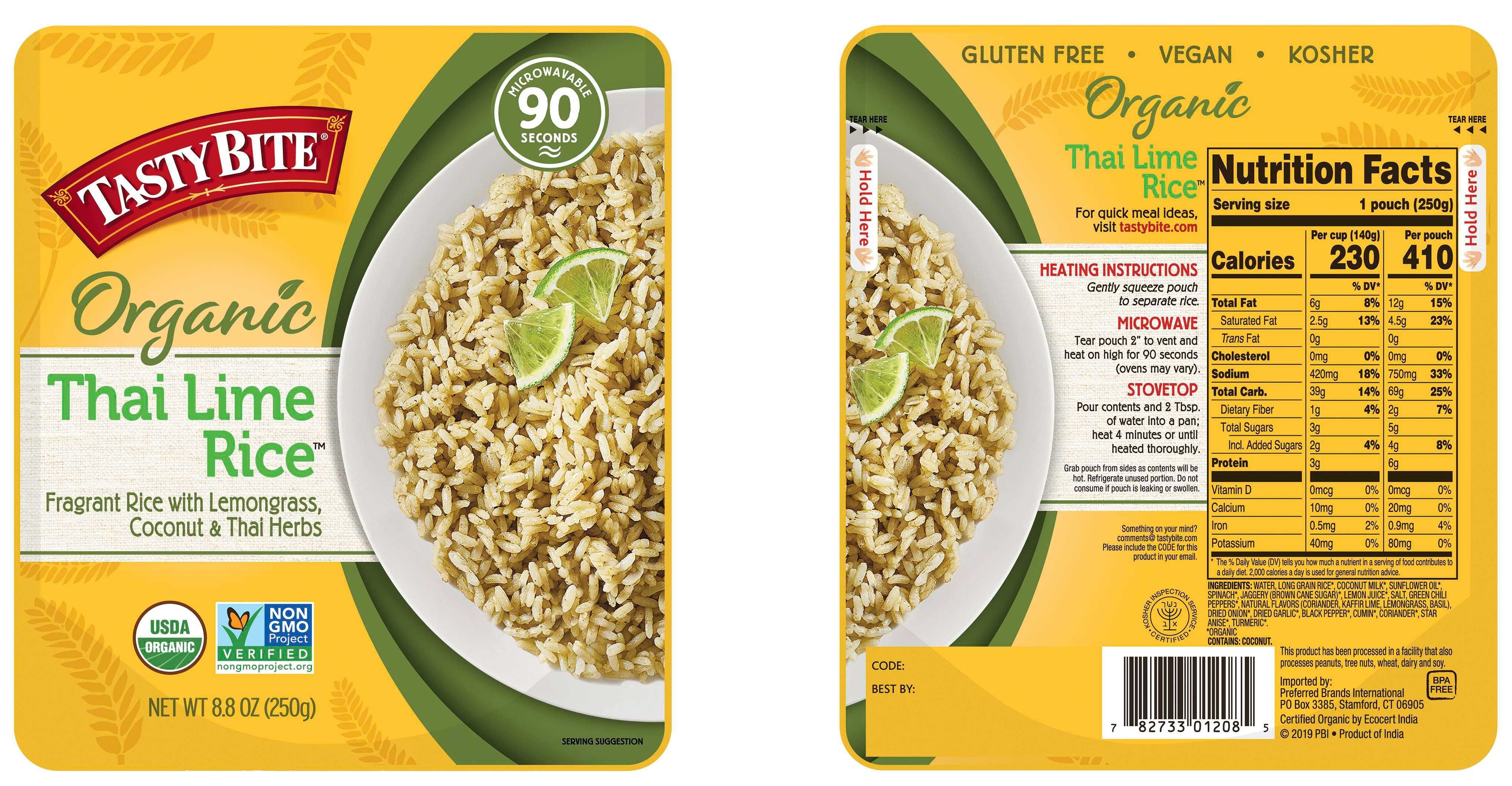 Tasty Bite Thai Lime Rice, 8.8 Ounce -- 12 per case