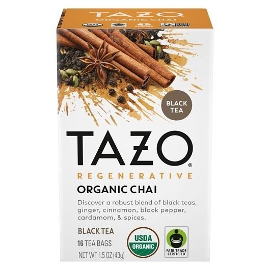 Tazo Organic Chai Black Tea Bag, 16 count -- 6 per case