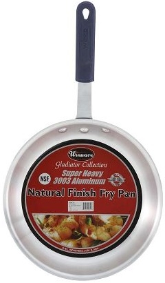 Winco Gladiator Natural Finish Aluminum Fry Pan with Sleeve, 8 inch Dia. -- 6 per case