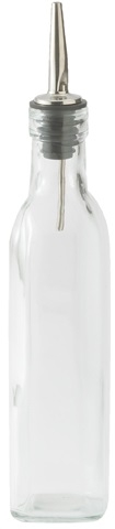Winco Oil/Vinegar Cruet with Pourer, 8 Ounce Square Bottle -- 24 per case