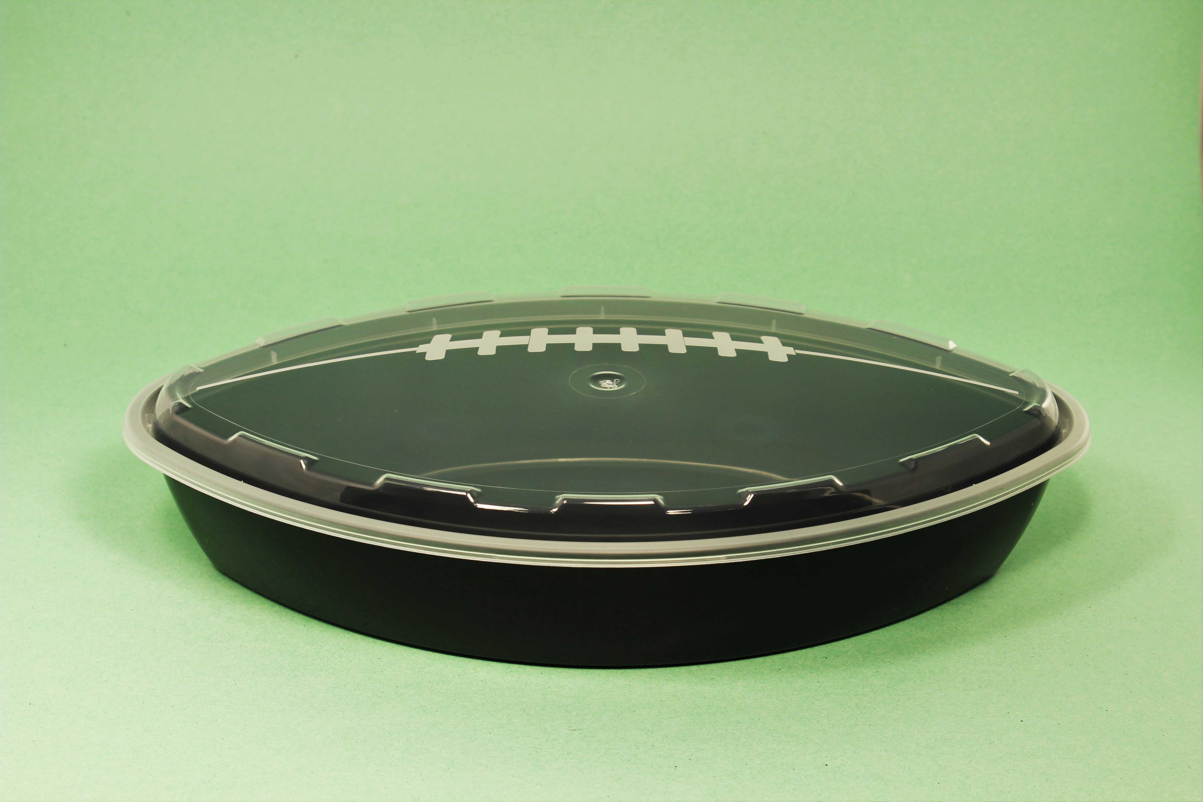 Cubeware Football Container with Clear Lid, 56 Ounce -- 100 per case.