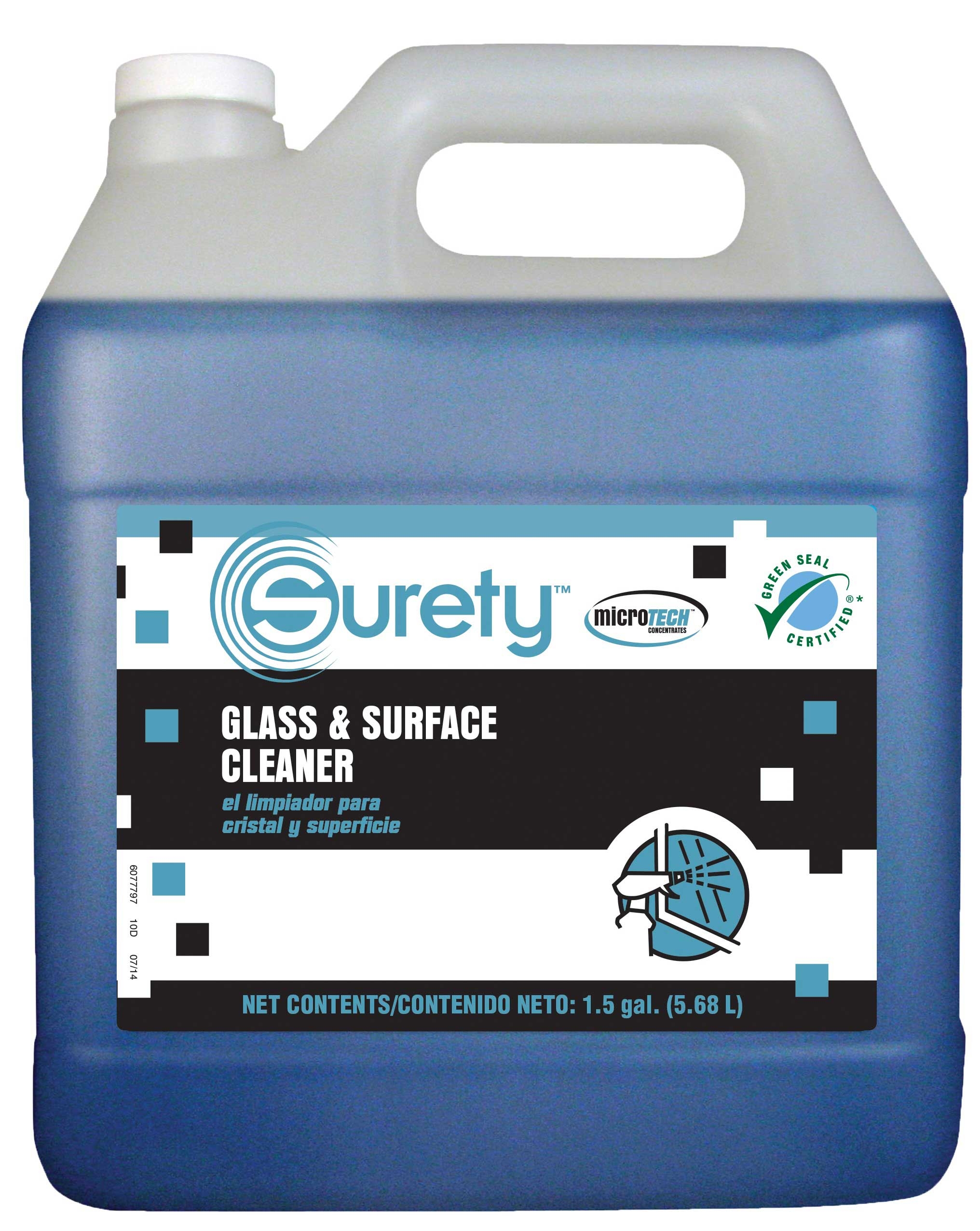 Surety Glass and Surface Cleaner, 1.5 Gallon.