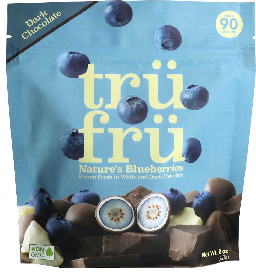 Tru Fru Grab and Share Hyper Chilled Blueberries Immersed in White and Dark Chocolate, 8 Ounce -- 6 per case