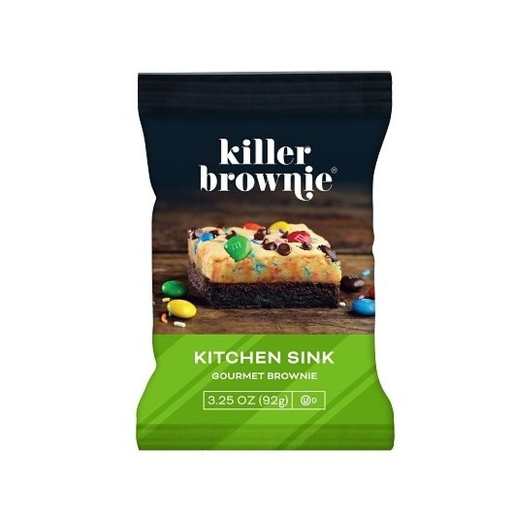 Killer Brownie Individually Wrapped Kitchen Sink Fudge Brownie, 3.25 Ounce -- 44 per case