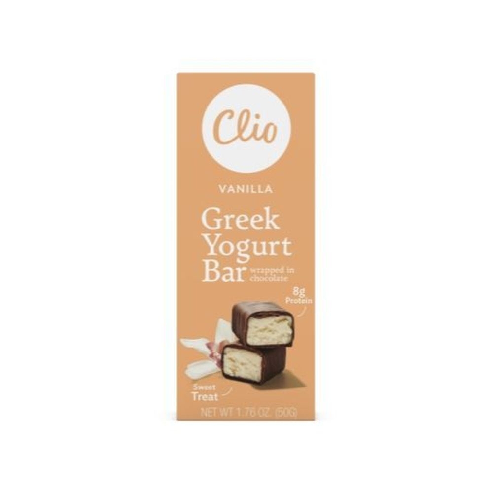 Clio Chocolate Covered Vanilla Greek Yogurt Bar, 1.76 Ounce -- 10 per case
