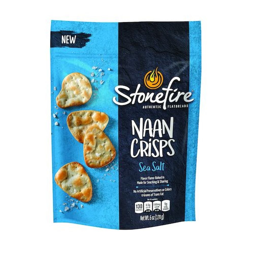 Stonefire Sea Salt Naan Crisps, 6 Ounce -- 12 per case