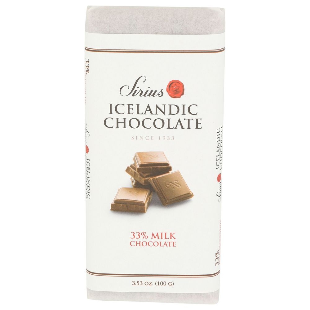 Sirius Icelandic 33 Percent Milk Chocolate Bar, 3.53 Ounce -- 12 per case