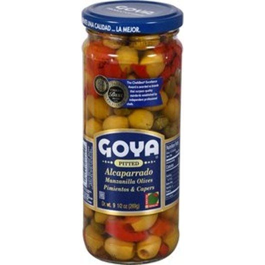 Goya Pitted Alcaparrado Manzanilla Pimientos and Capers Olives, 9.5 Ounce Jar -- 12 per case