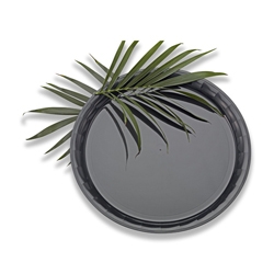 Conserve Round Black Tray, 16 inch -- 25 per case.