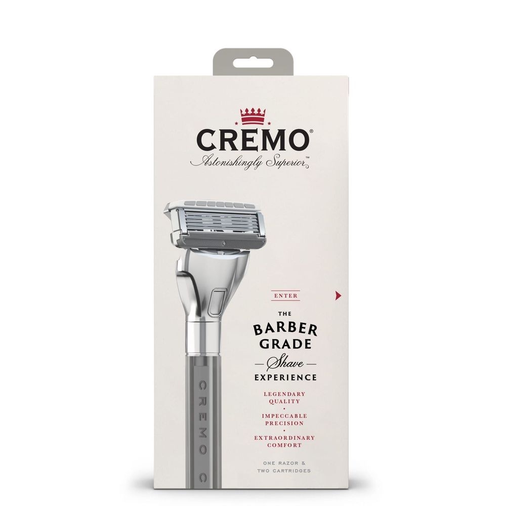 Cremo Barber Grade Chrome Handle Razor Kit -- 12 per case